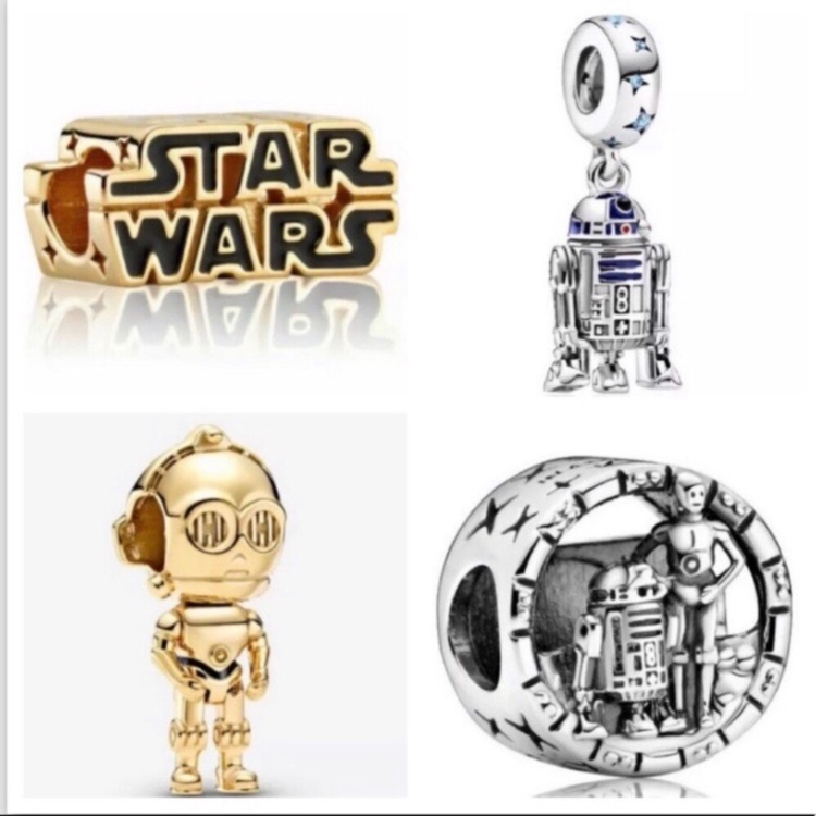 4 Disney Star Wars Charm Collection Bundle Set